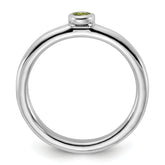 Sterling Silver Stackable Expressions Rhodium-plated Peridot Ring